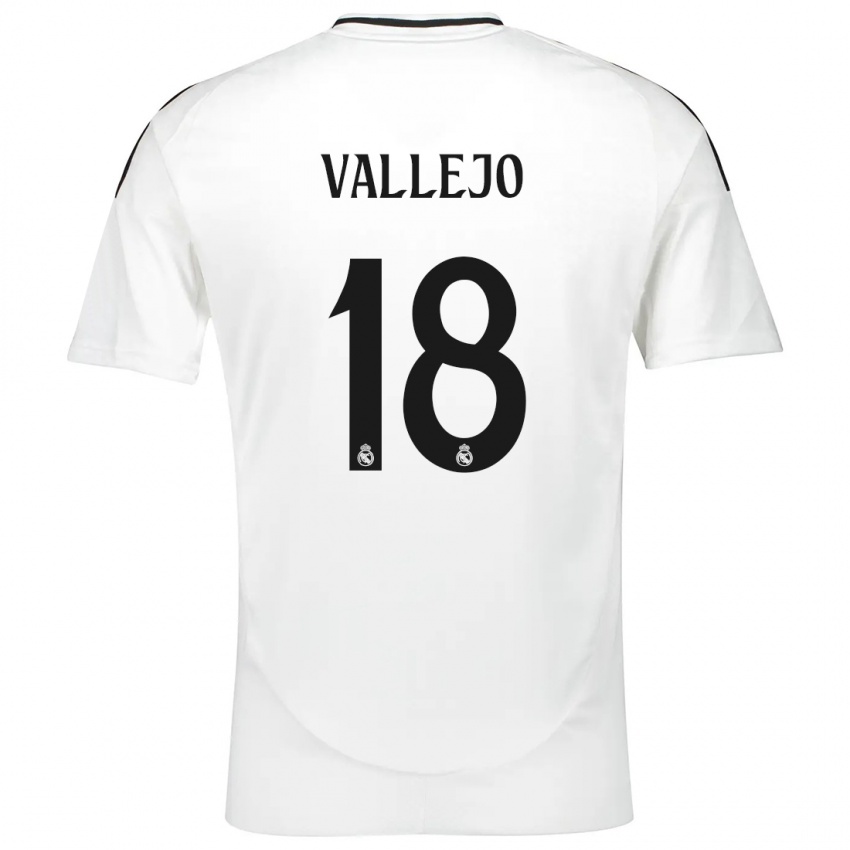 Mann Jesus Vallejo #18 Hvit Hjemmetrøye Drakt Trøye 2024/25 Skjorter T-Skjorte