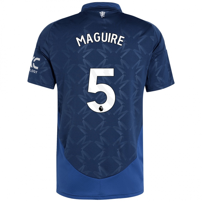 Mann Harry Maguire #5 Indigo Bortetrøye Drakt Trøye 2024/25 Skjorter T-Skjorte