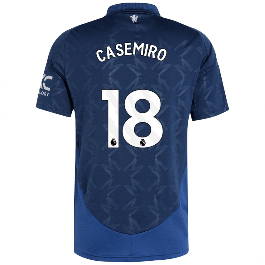 Mann Casemiro #18 Indigo Bortetrøye Drakt Trøye 2024/25 Skjorter T-Skjorte