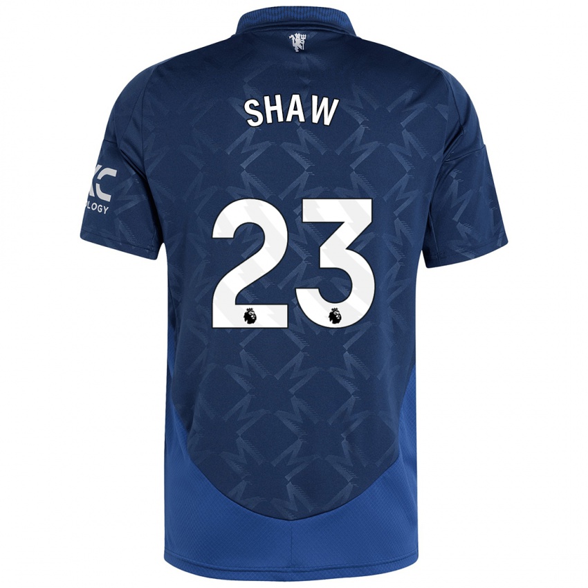 Mann Luke Shaw #23 Indigo Bortetrøye Drakt Trøye 2024/25 Skjorter T-Skjorte