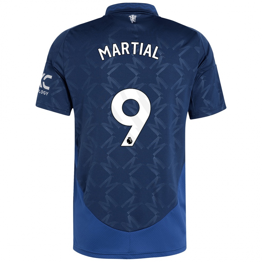 Mann Anthony Martial #9 Indigo Bortetrøye Drakt Trøye 2024/25 Skjorter T-Skjorte