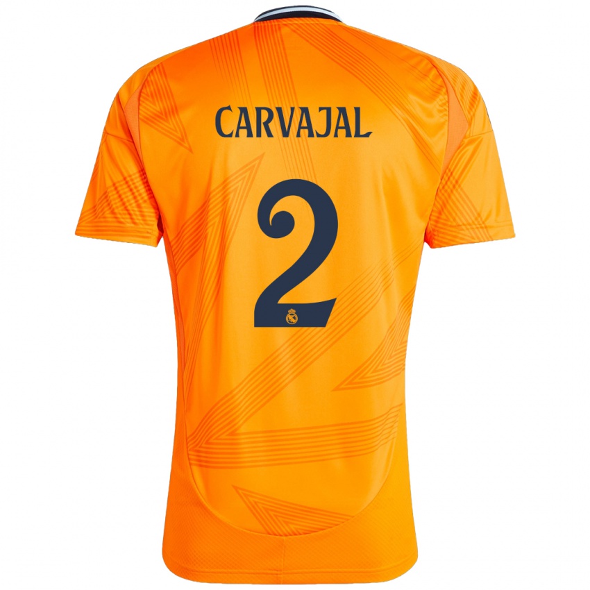 Mann Daniel Carvajal #2 Oransje Bortetrøye Drakt Trøye 2024/25 Skjorter T-Skjorte