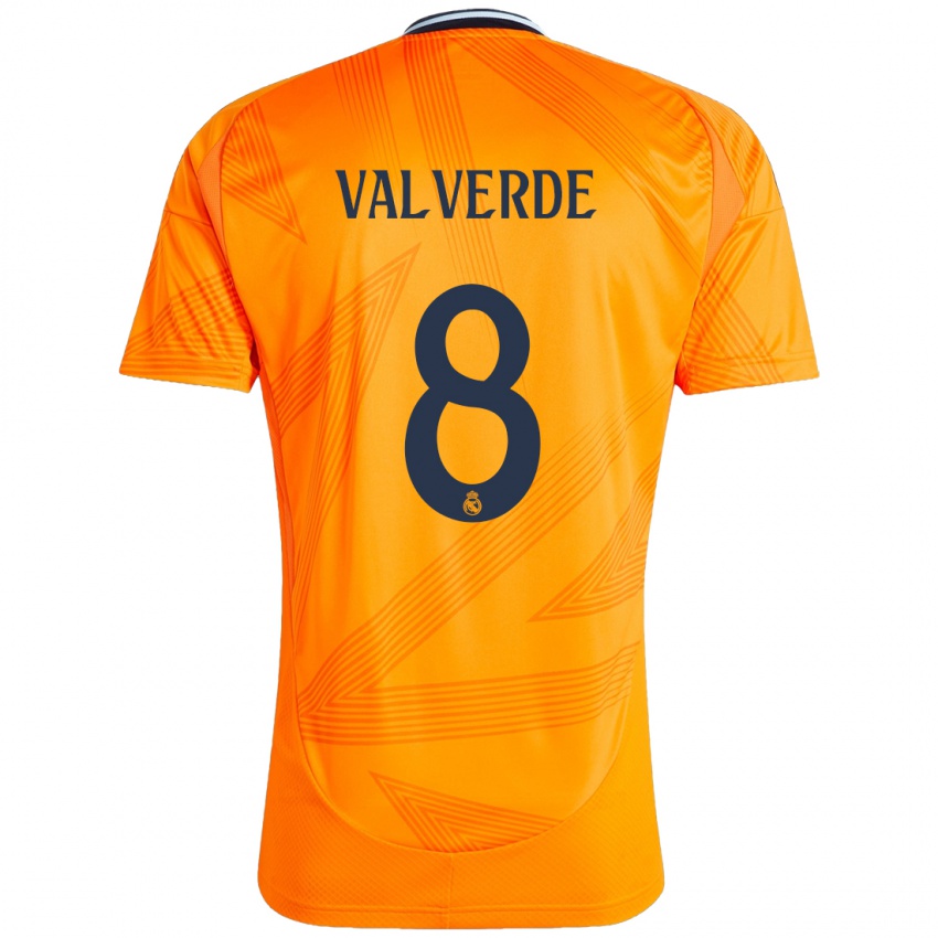 Mann Federico Valverde #8 Oransje Bortetrøye Drakt Trøye 2024/25 Skjorter T-Skjorte