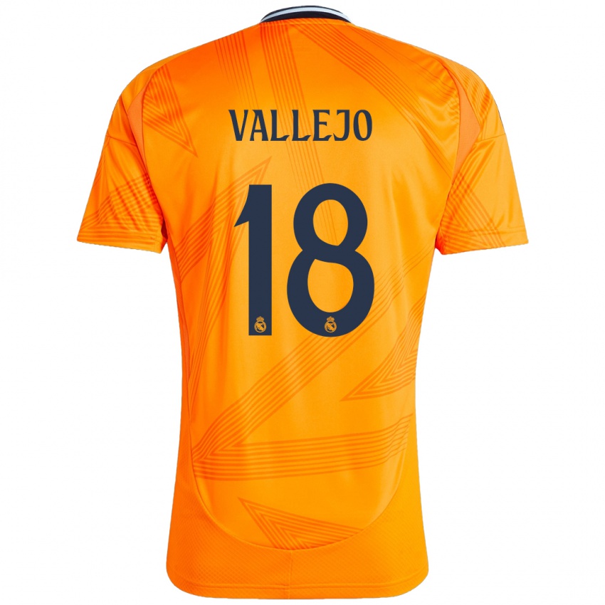 Mann Jesus Vallejo #18 Oransje Bortetrøye Drakt Trøye 2024/25 Skjorter T-Skjorte