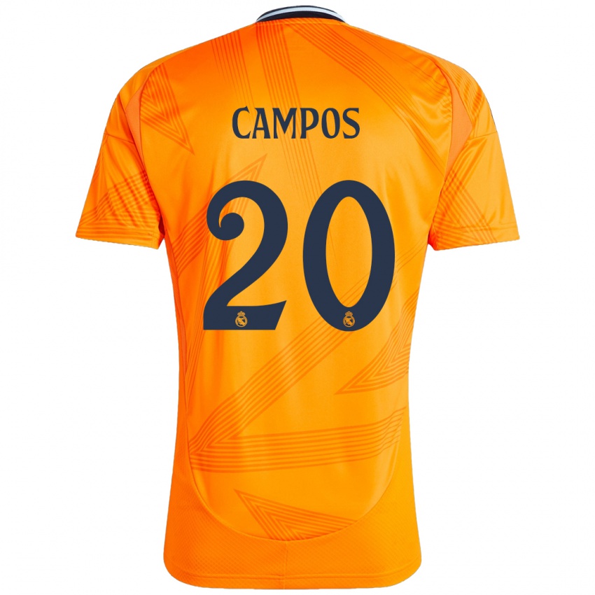 Mann Andres Campos #20 Oransje Bortetrøye Drakt Trøye 2024/25 Skjorter T-Skjorte