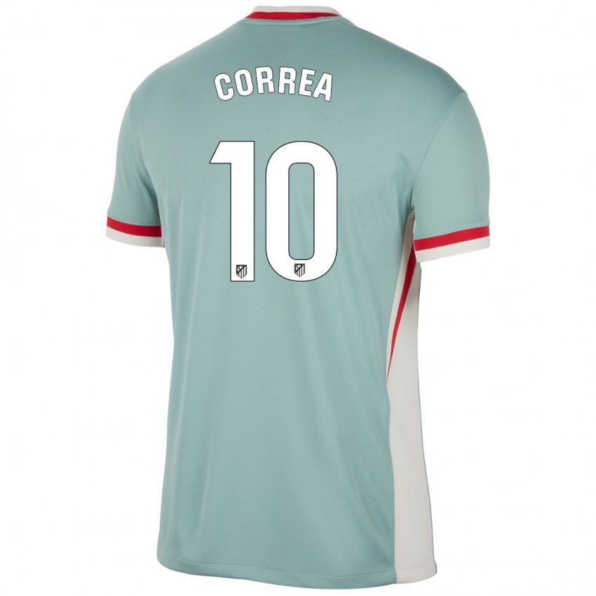 Mann Angel Correa #10 Lys Beige Blå Bortetrøye Drakt Trøye 2024/25 Skjorter T-Skjorte