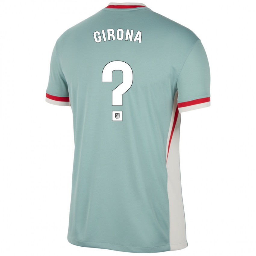 Mann Raúl Girona #0 Lys Beige Blå Bortetrøye Drakt Trøye 2024/25 Skjorter T-Skjorte