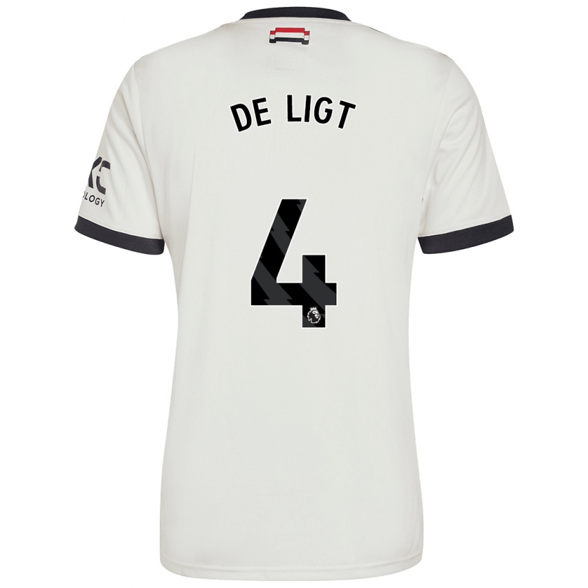 Mann Matthijs De Ligt #4 Off White Tredje Sett Drakt Trøye 2024/25 Skjorter T-Skjorte