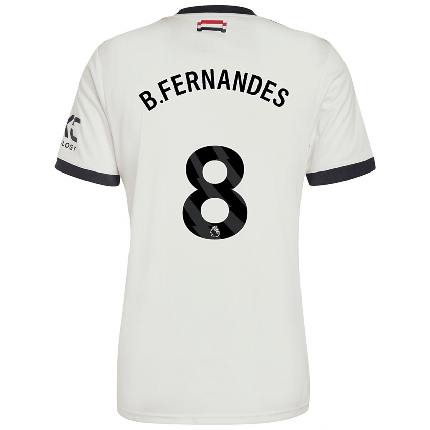 Mann Bruno Fernandes #8 Off White Tredje Sett Drakt Trøye 2024/25 Skjorter T-Skjorte