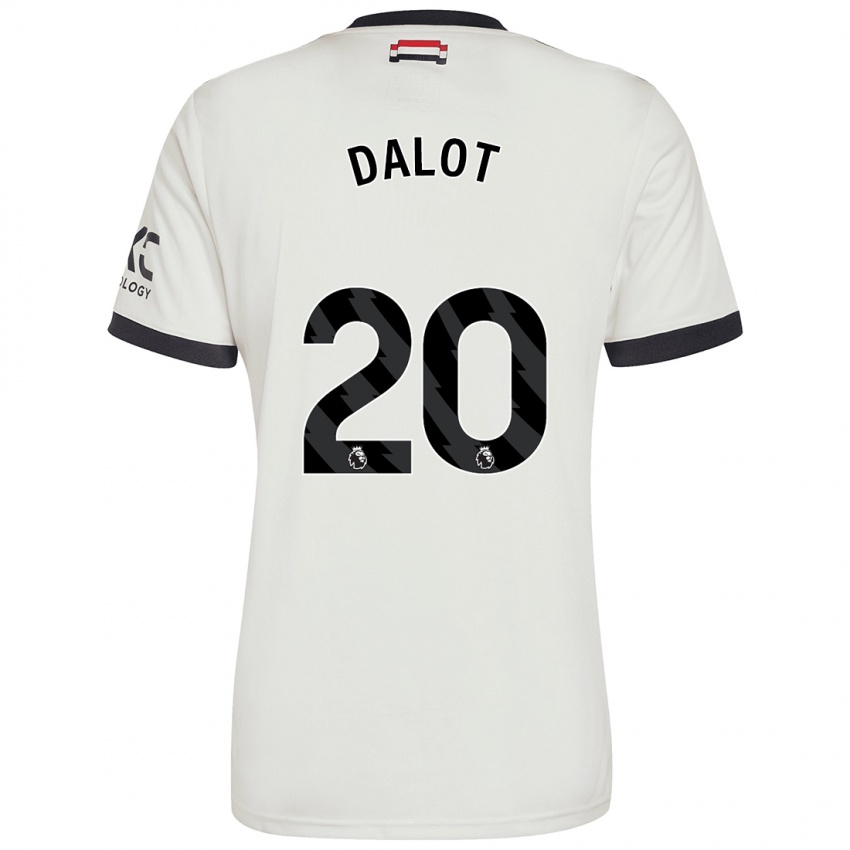 Mann Diogo Dalot #20 Off White Tredje Sett Drakt Trøye 2024/25 Skjorter T-Skjorte