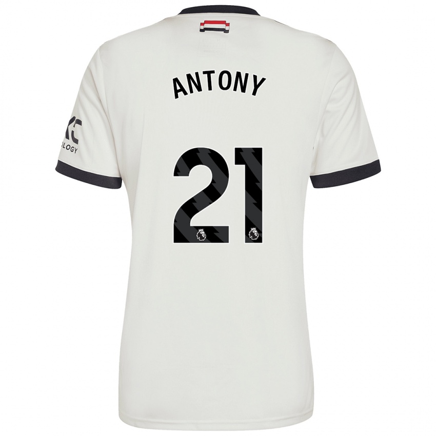 Mann Antony #21 Off White Tredje Sett Drakt Trøye 2024/25 Skjorter T-Skjorte