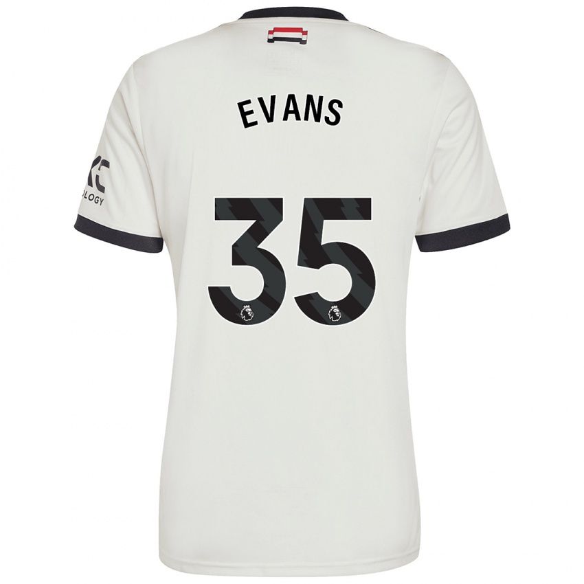 Mann Jonny Evans #35 Off White Tredje Sett Drakt Trøye 2024/25 Skjorter T-Skjorte