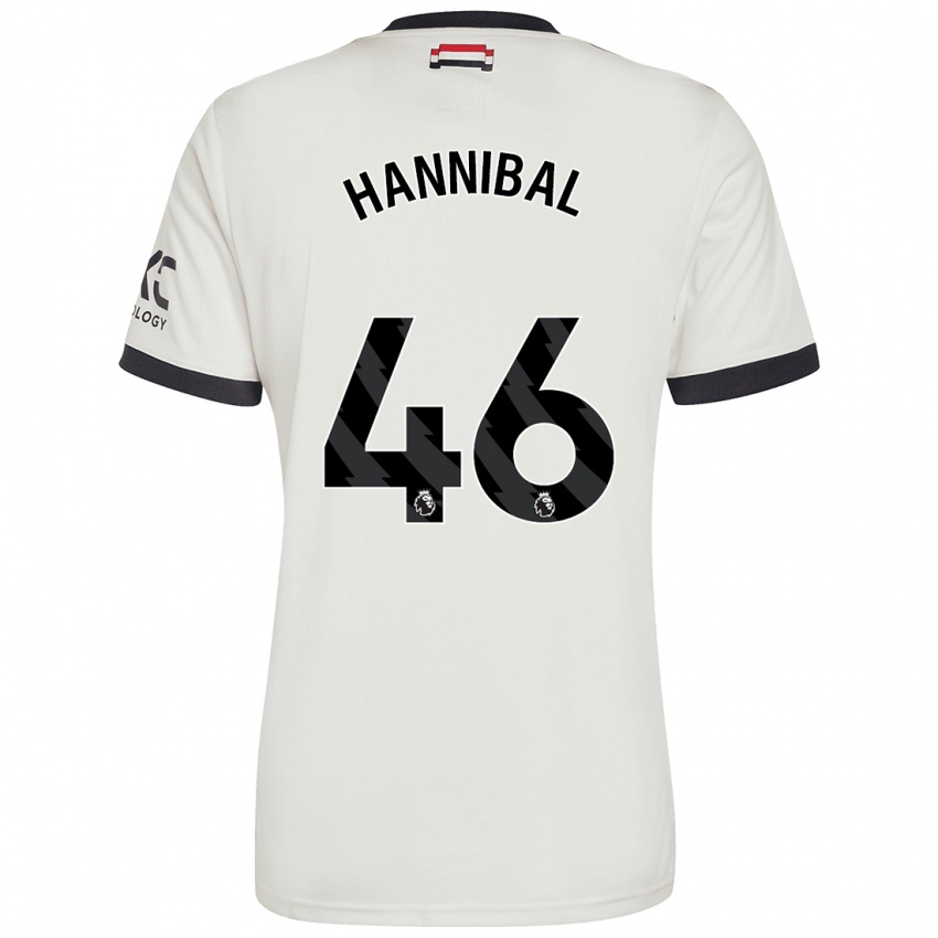 Mann Hannibal Mejbri #46 Off White Tredje Sett Drakt Trøye 2024/25 Skjorter T-Skjorte