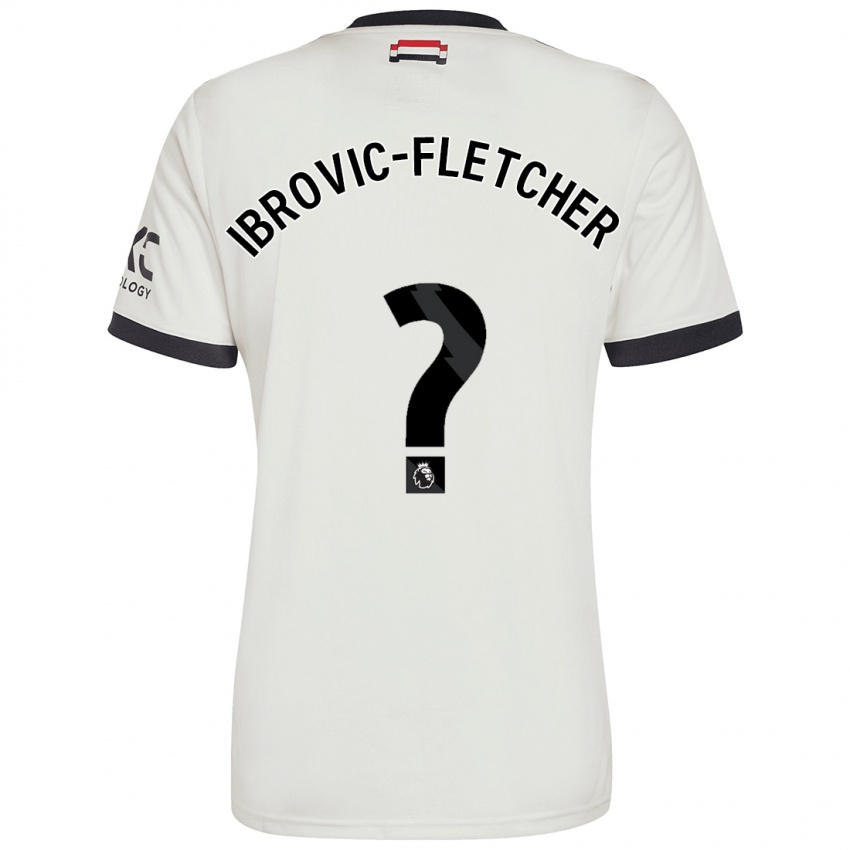 Mann Edward Ibrovic-Fletcher #0 Off White Tredje Sett Drakt Trøye 2024/25 Skjorter T-Skjorte