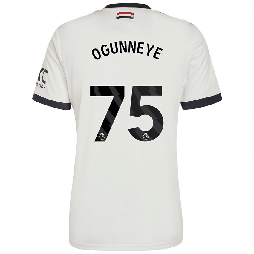 Mann Habeeb Ogunneye #75 Off White Tredje Sett Drakt Trøye 2024/25 Skjorter T-Skjorte