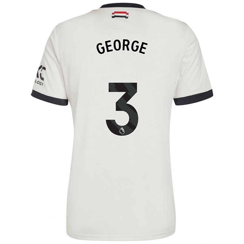 Mann Gabby George #3 Off White Tredje Sett Drakt Trøye 2024/25 Skjorter T-Skjorte