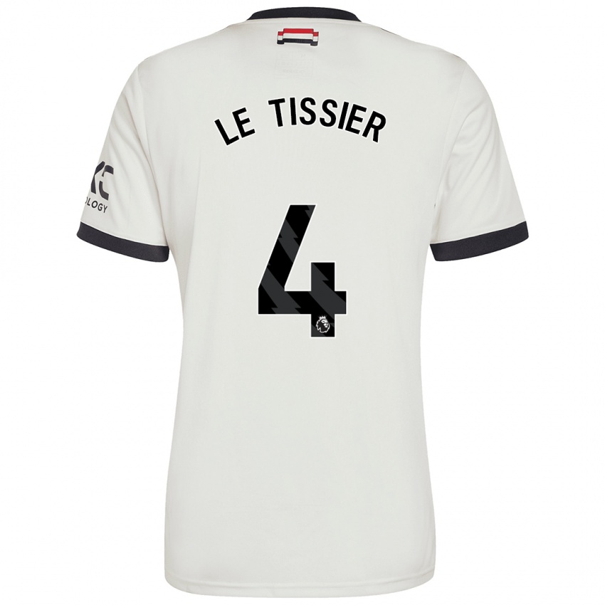 Mann Maya Le Tissier #4 Off White Tredje Sett Drakt Trøye 2024/25 Skjorter T-Skjorte