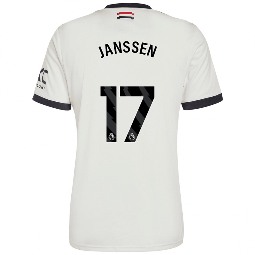 Mann Dominique Janssen #17 Off White Tredje Sett Drakt Trøye 2024/25 Skjorter T-Skjorte