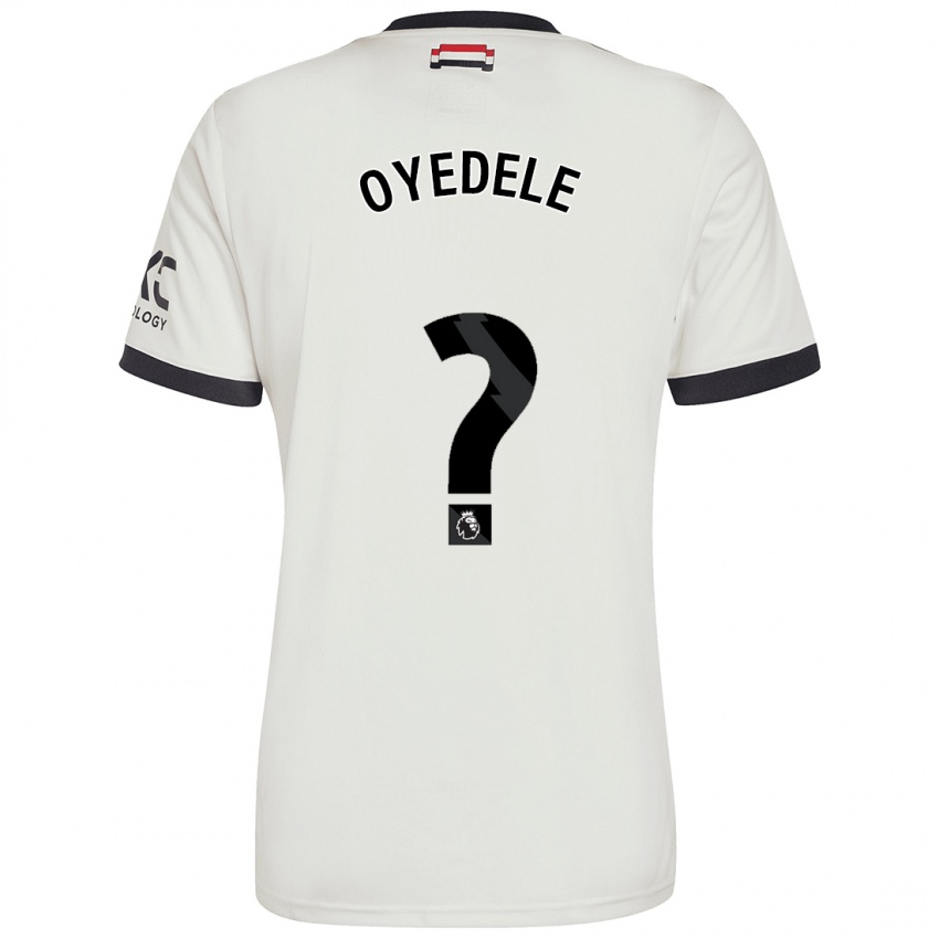 Mann Maxi Oyedele #0 Off White Tredje Sett Drakt Trøye 2024/25 Skjorter T-Skjorte