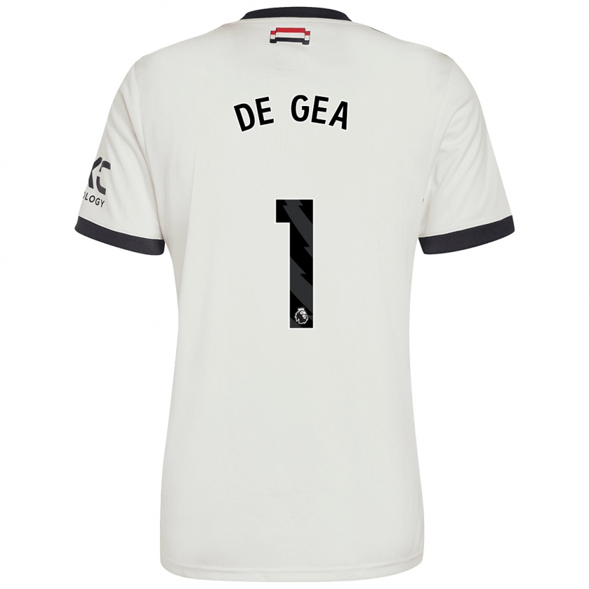 Mann David De Gea #1 Off White Tredje Sett Drakt Trøye 2024/25 Skjorter T-Skjorte