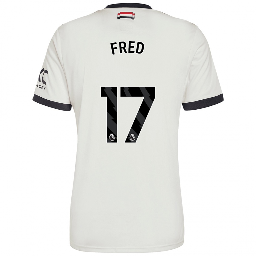 Mann Fred #17 Off White Tredje Sett Drakt Trøye 2024/25 Skjorter T-Skjorte