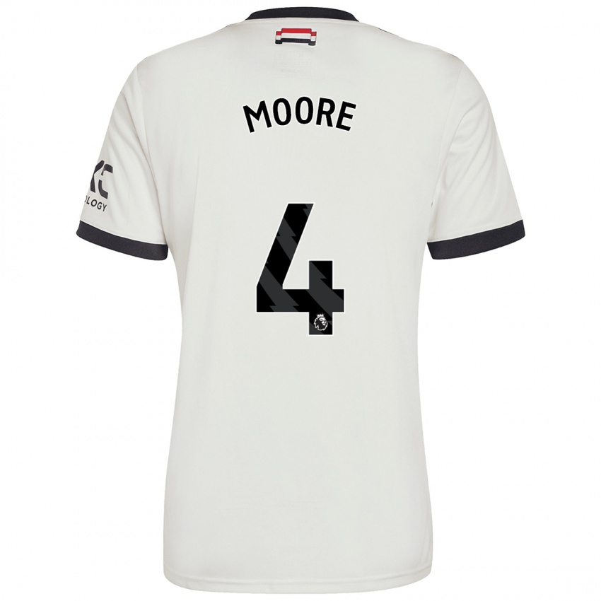 Mann Jade Moore #4 Off White Tredje Sett Drakt Trøye 2024/25 Skjorter T-Skjorte