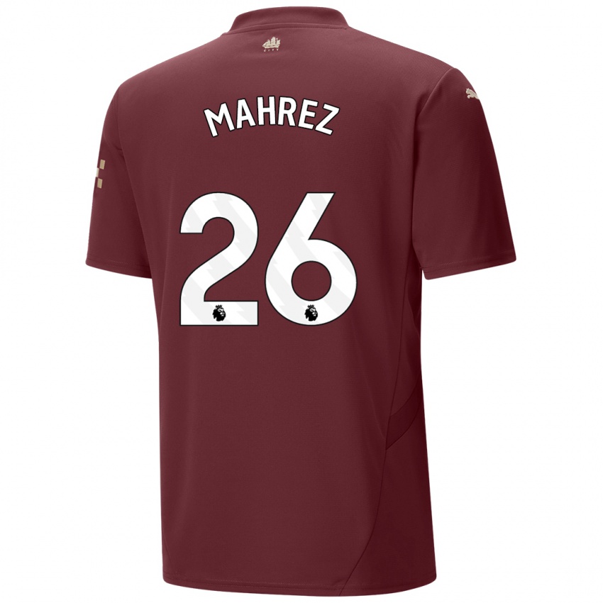 Mann Riyad Mahrez #26 Rødbrun Tredje Sett Drakt Trøye 2024/25 Skjorter T-Skjorte