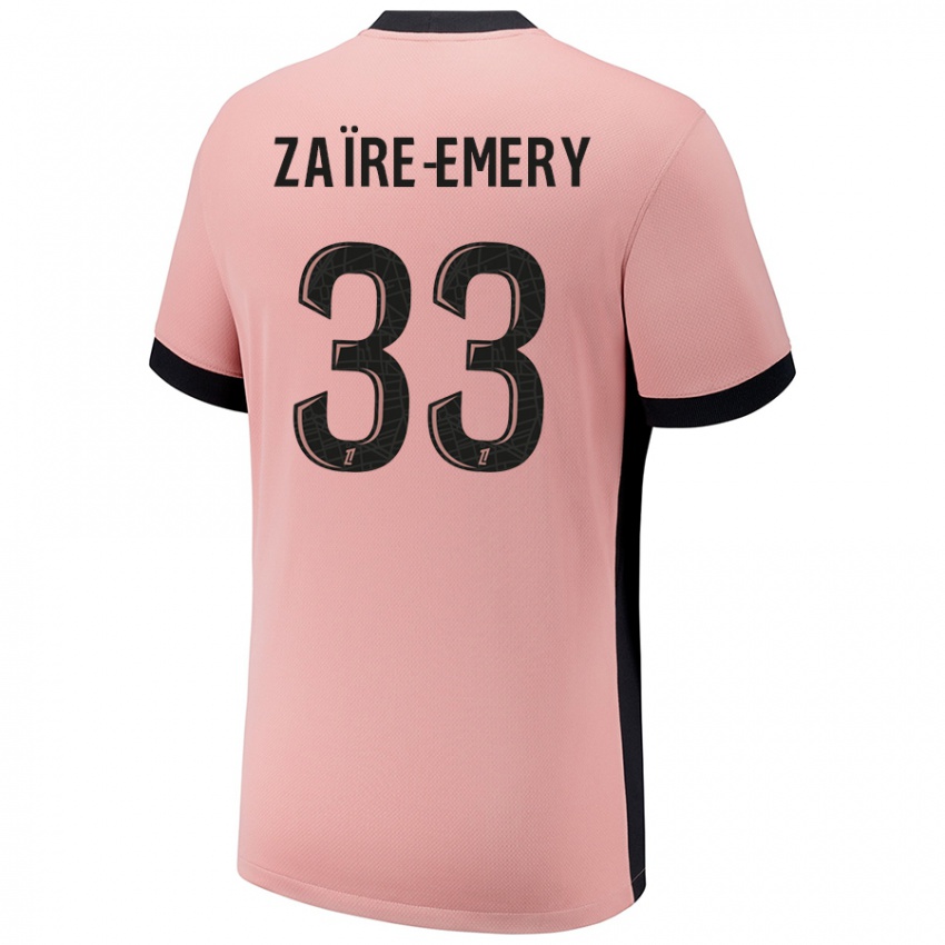 Mann Warren Zaire Emery #33 Rust Rosa Tredje Sett Drakt Trøye 2024/25 Skjorter T-Skjorte