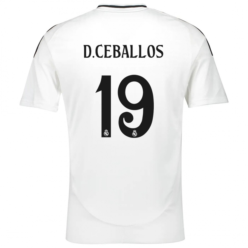 Dame Dani Ceballos #19 Hvit Hjemmetrøye Drakt Trøye 2024/25 Skjorter T-Skjorte