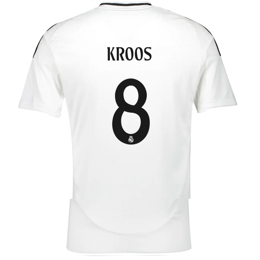 Dame Toni Kroos #8 Hvit Hjemmetrøye Drakt Trøye 2024/25 Skjorter T-Skjorte