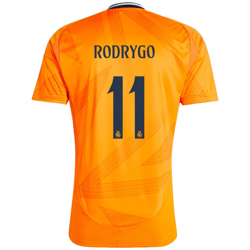 Dame Rodrygo #11 Oransje Bortetrøye Drakt Trøye 2024/25 Skjorter T-Skjorte