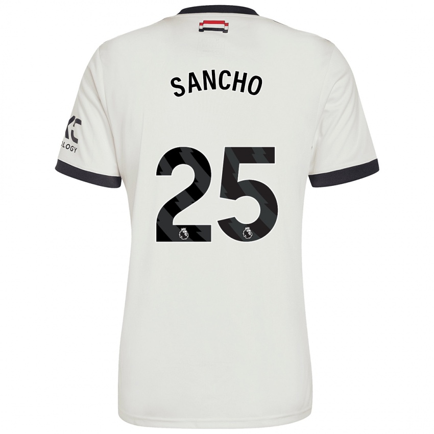 Dame Jadon Sancho #25 Off White Tredje Sett Drakt Trøye 2024/25 Skjorter T-Skjorte