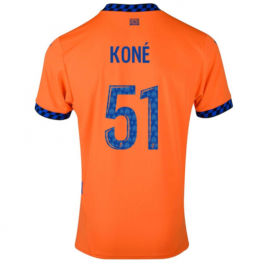 Dame Ismaël Koné #51 Oransje Mørkeblå Tredje Sett Drakt Trøye 2024/25 Skjorter T-Skjorte