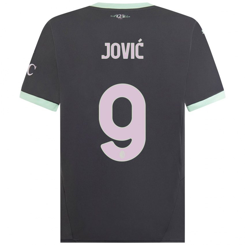 Dame Luka Jovic #9 Grå Tredje Sett Drakt Trøye 2024/25 Skjorter T-Skjorte