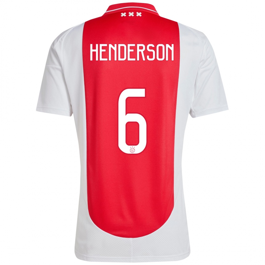 Barn Jordan Henderson #6 Rød Hvit Hjemmetrøye Drakt Trøye 2024/25 Skjorter T-Skjorte