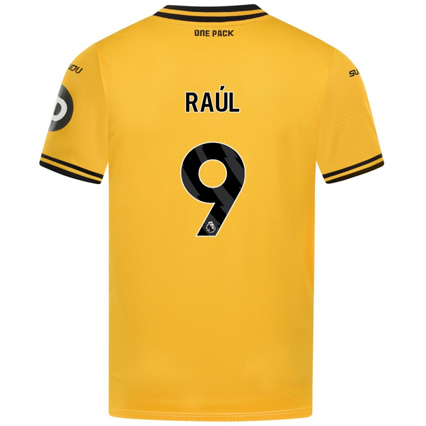 Barn Raul Jimenez #9 Gul Hjemmetrøye Drakt Trøye 2024/25 Skjorter T-Skjorte