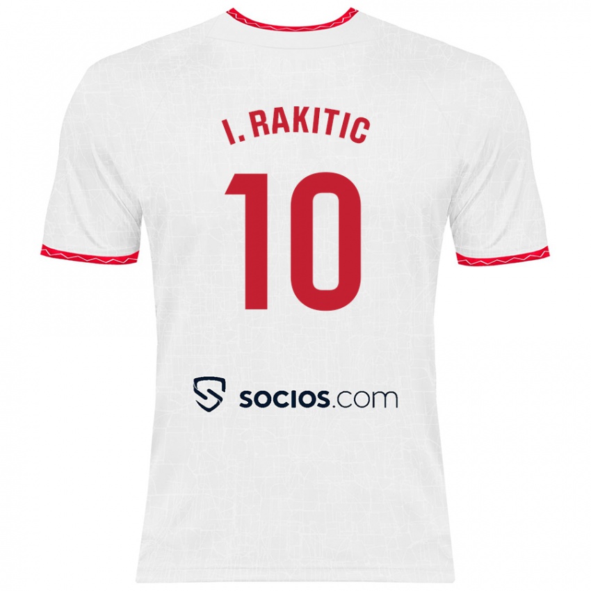 Barn Ivan Rakitic #10 Hvit Rød Hjemmetrøye Drakt Trøye 2024/25 Skjorter T-Skjorte