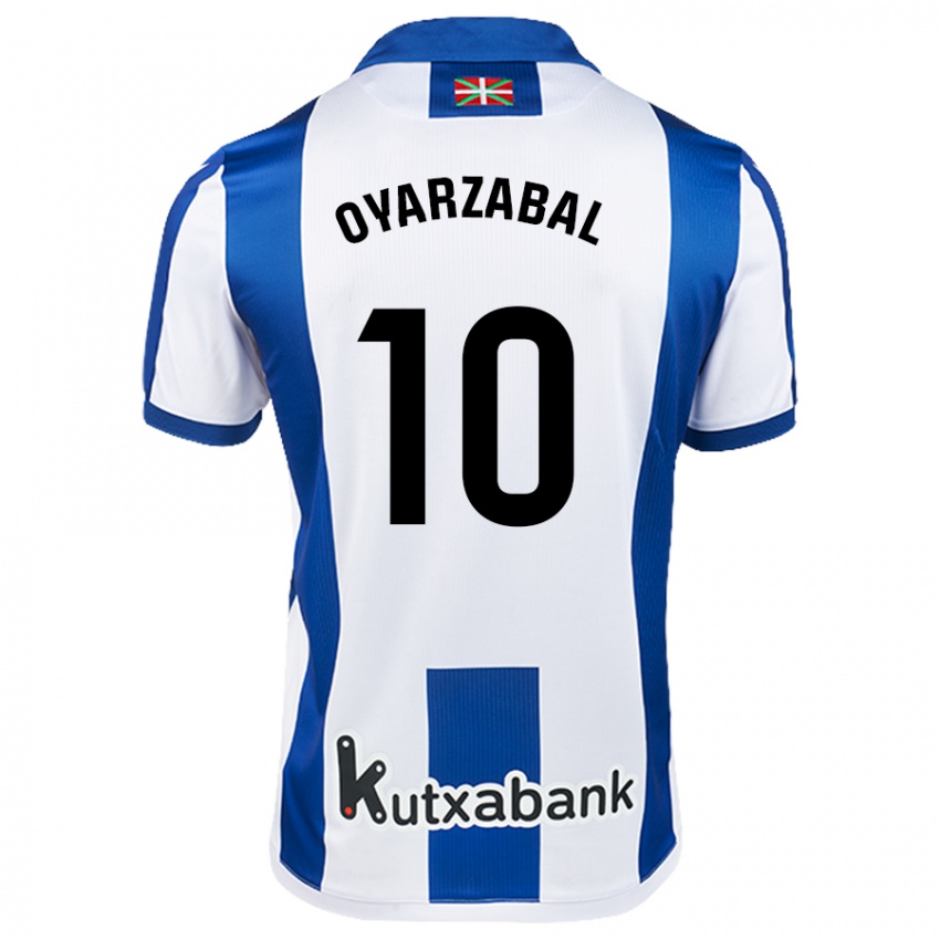 Barn Mikel Oyarzabal #10 Hvit Blå Hjemmetrøye Drakt Trøye 2024/25 Skjorter T-Skjorte