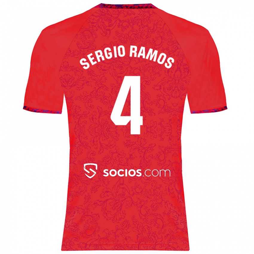 Barn Sergio Ramos #4 Rød Bortetrøye Drakt Trøye 2024/25 Skjorter T-Skjorte