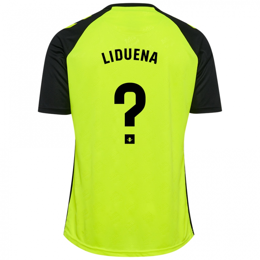 Barn Rubén Lidueña #0 Fluorescerende Gul Svart Bortetrøye Drakt Trøye 2024/25 Skjorter T-Skjorte