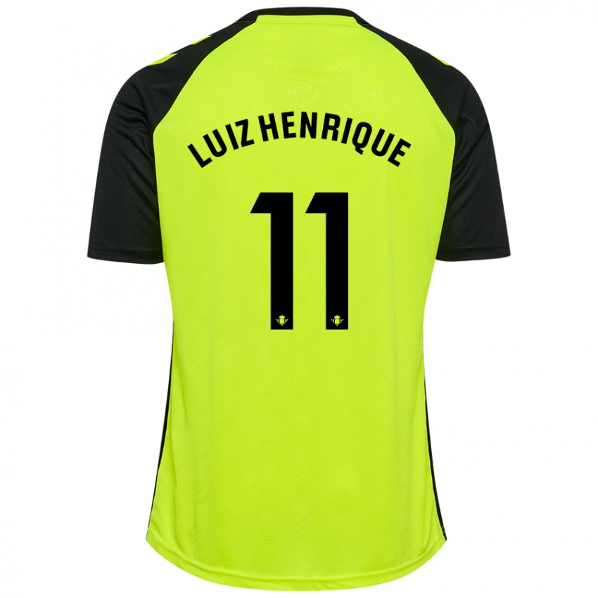 Barn Luiz Henrique #11 Fluorescerende Gul Svart Bortetrøye Drakt Trøye 2024/25 Skjorter T-Skjorte