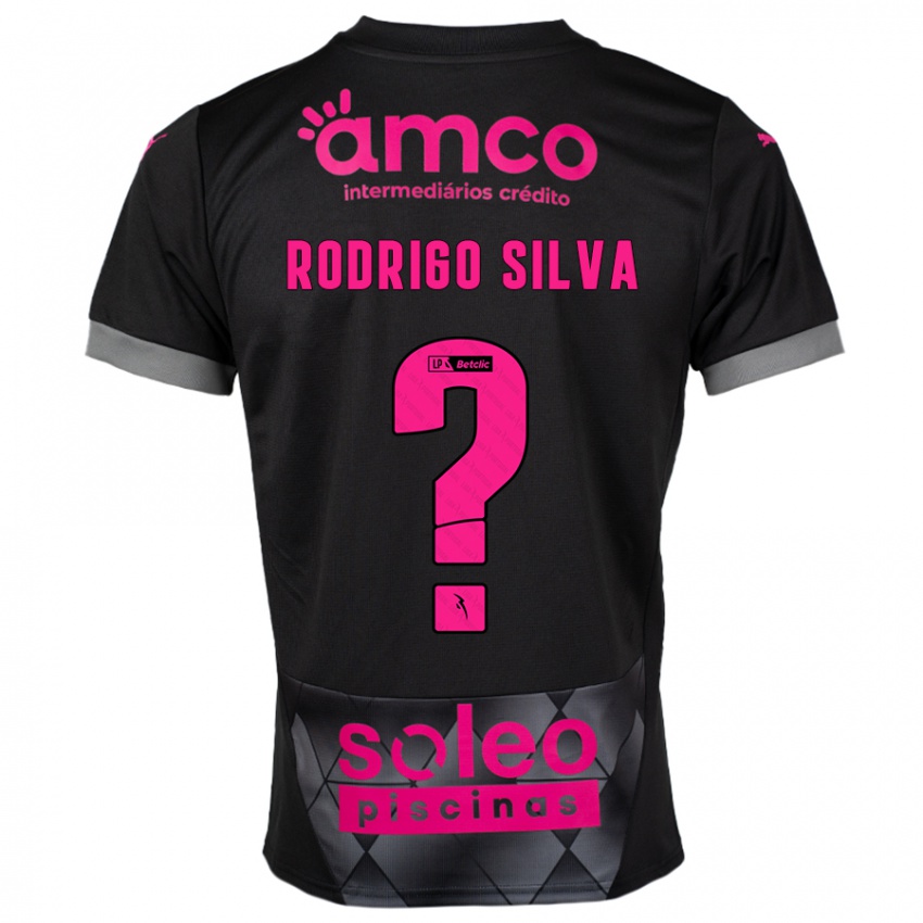 Barn Rodrigo Silva #0 Svart Rosa Bortetrøye Drakt Trøye 2024/25 Skjorter T-Skjorte