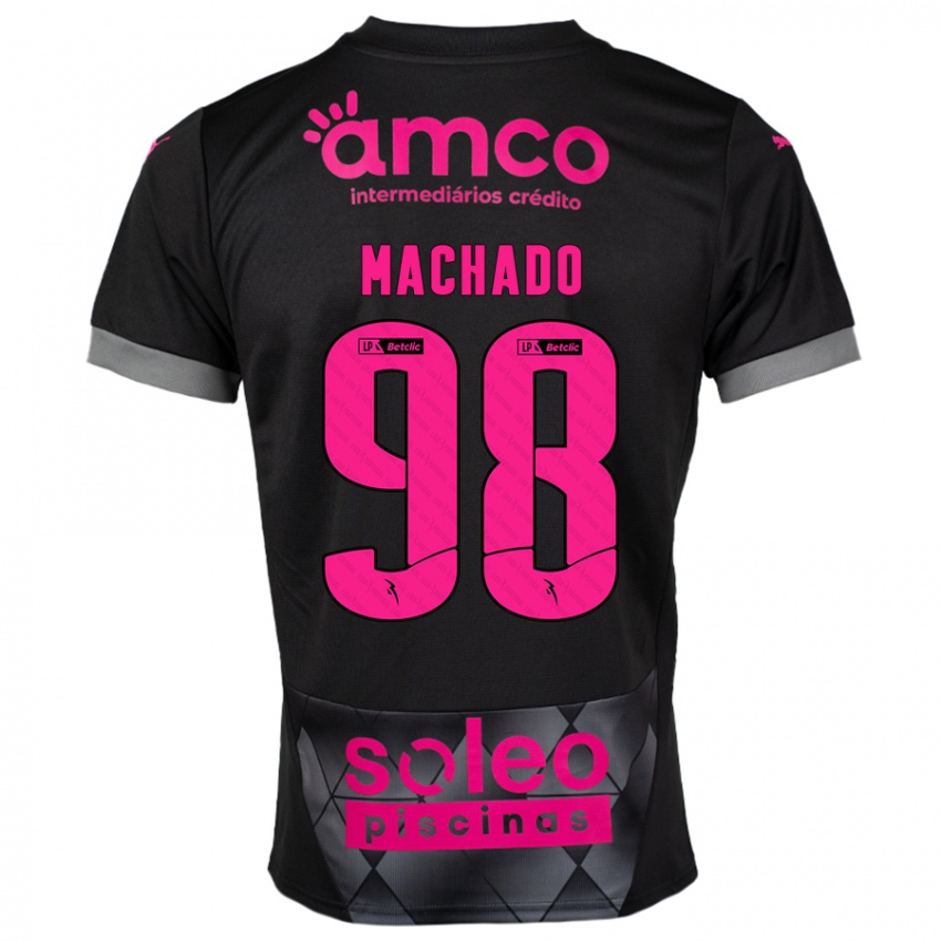 Barn Gonçalo Machado #98 Svart Rosa Bortetrøye Drakt Trøye 2024/25 Skjorter T-Skjorte