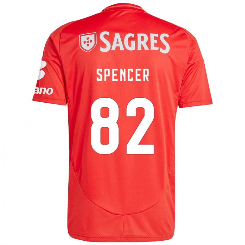 Mann Diogo Spencer #82 Rød Hvit Hjemmetrøye Drakt Trøye 2024/25 Skjorter T-Skjorte