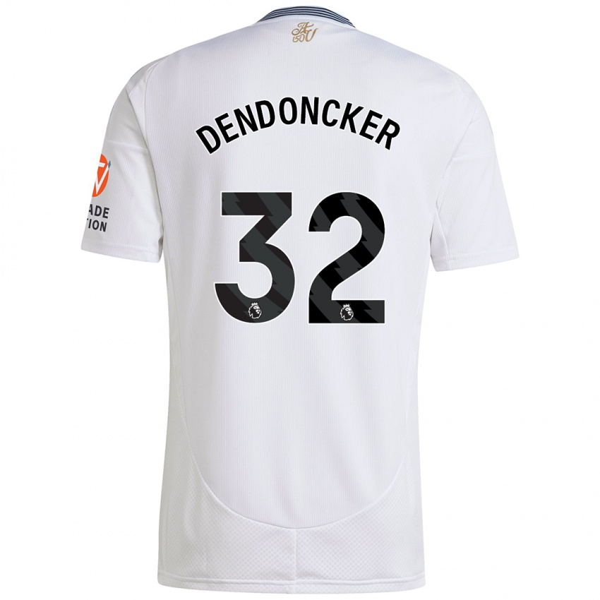 Mann Leander Dendoncker #32 Hvit Bortetrøye Drakt Trøye 2024/25 Skjorter T-Skjorte