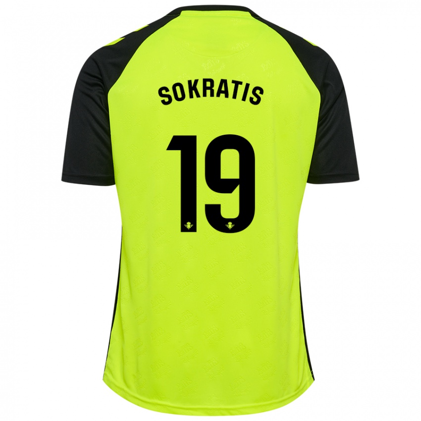 Mann Sokratis Papastathopoulos #19 Fluorescerende Gul Svart Bortetrøye Drakt Trøye 2024/25 Skjorter T-Skjorte