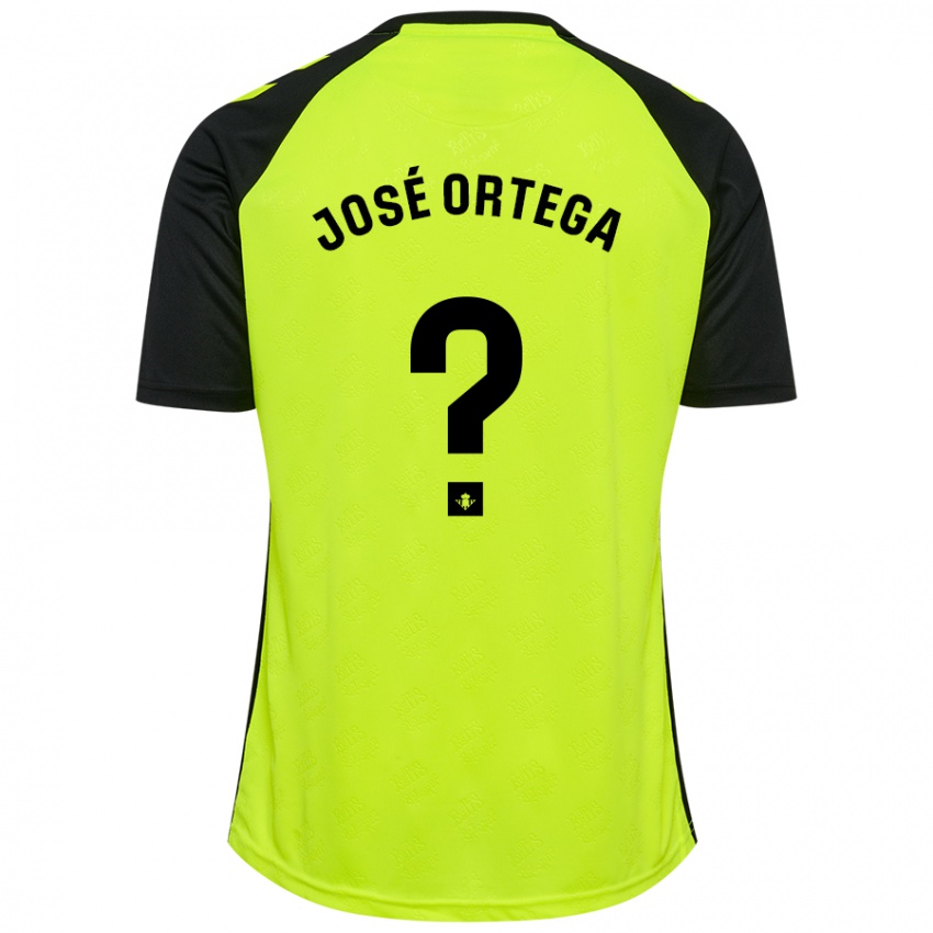 Mann Jose Ortega #0 Fluorescerende Gul Svart Bortetrøye Drakt Trøye 2024/25 Skjorter T-Skjorte