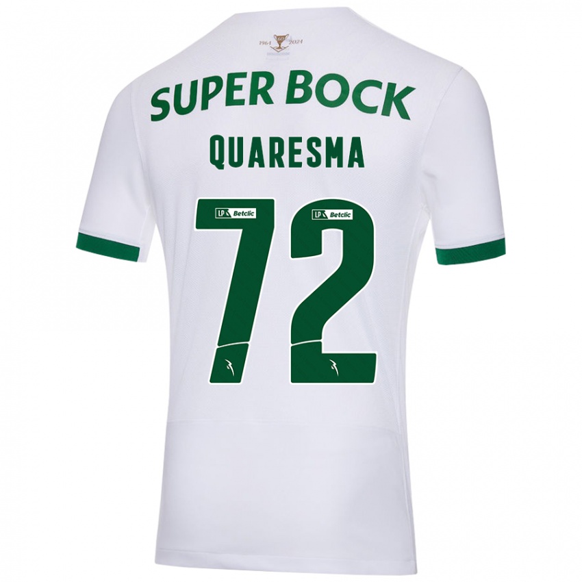 Mann Eduardo Quaresma #72 Hvit Grønn Bortetrøye Drakt Trøye 2024/25 Skjorter T-Skjorte