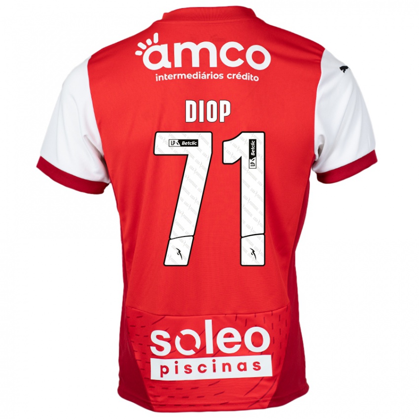 Dame Mamadou Diop #71 Rød Hvit Hjemmetrøye Drakt Trøye 2024/25 Skjorter T-Skjorte