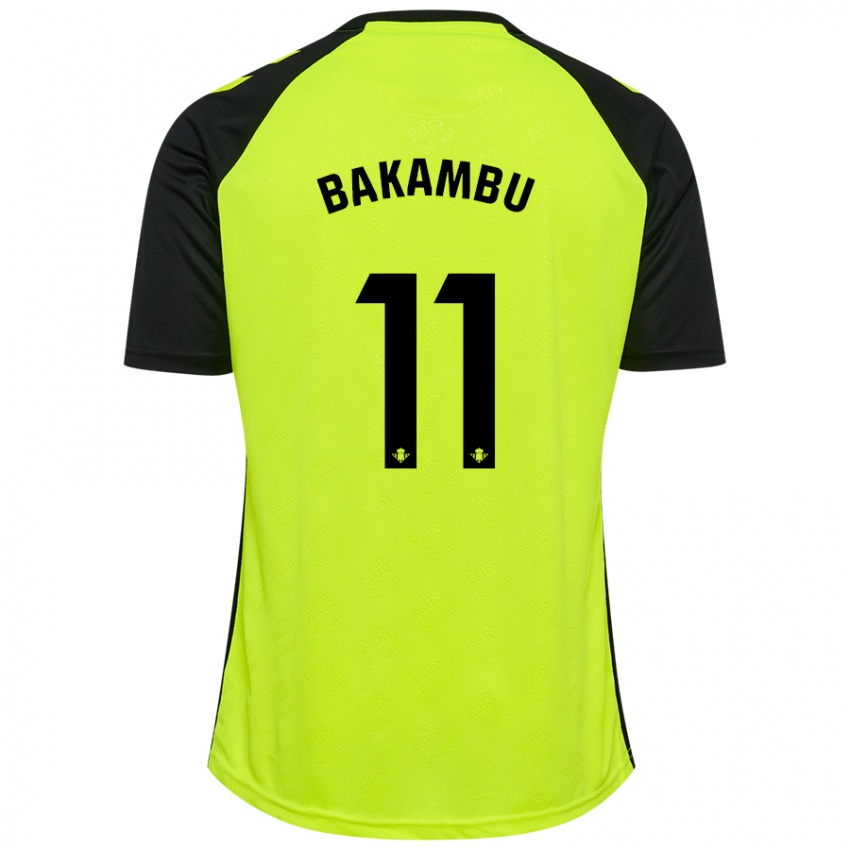 Dame Cedric Bakambu #11 Fluorescerende Gul Svart Bortetrøye Drakt Trøye 2024/25 Skjorter T-Skjorte